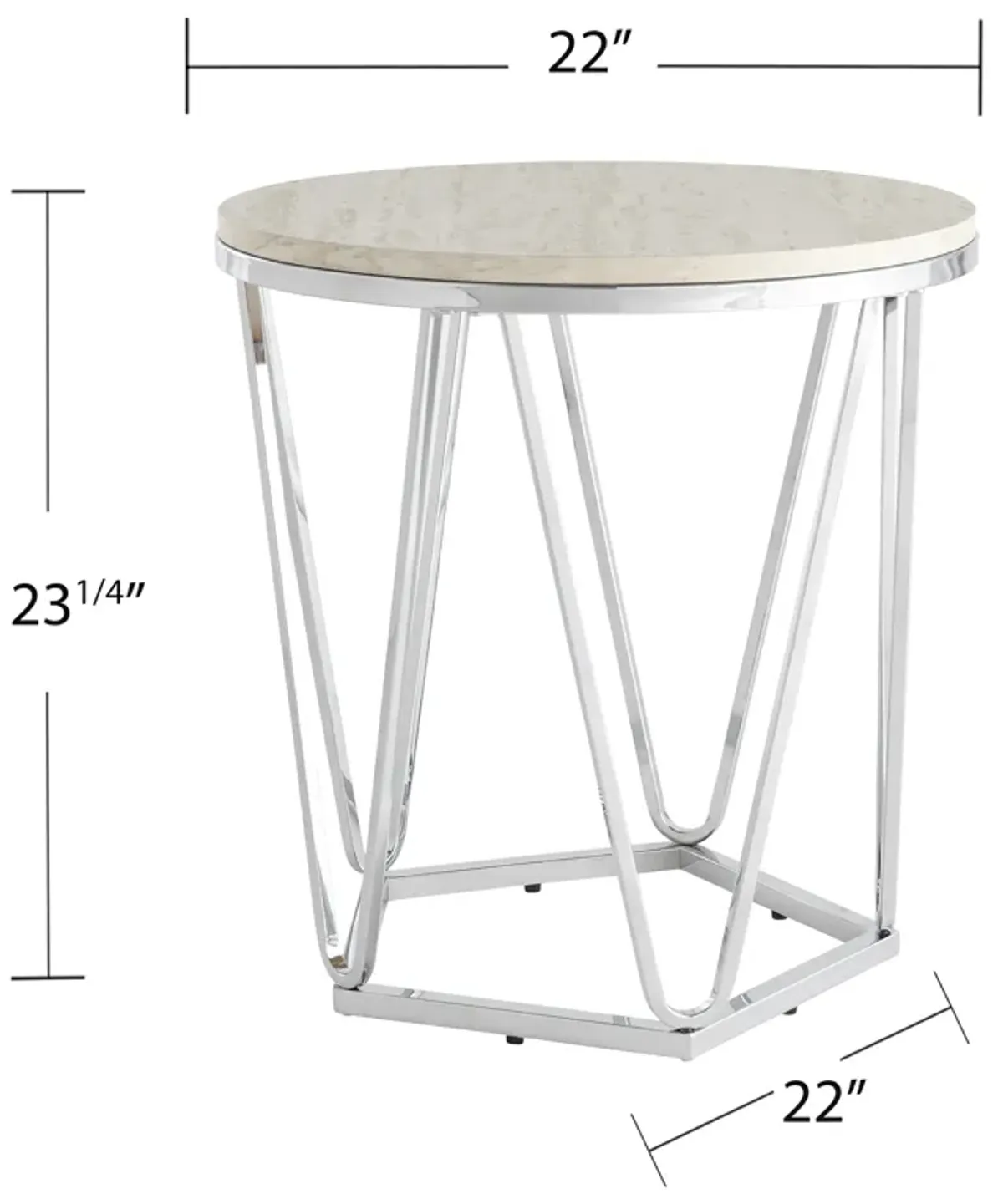 Luna Faux Stone Round Side Table