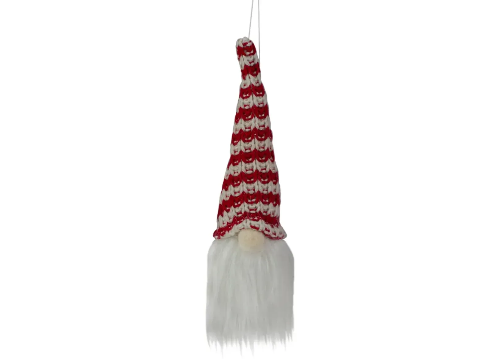 8" Lighted Red and White Knit Gnome Head Christmas Ornament