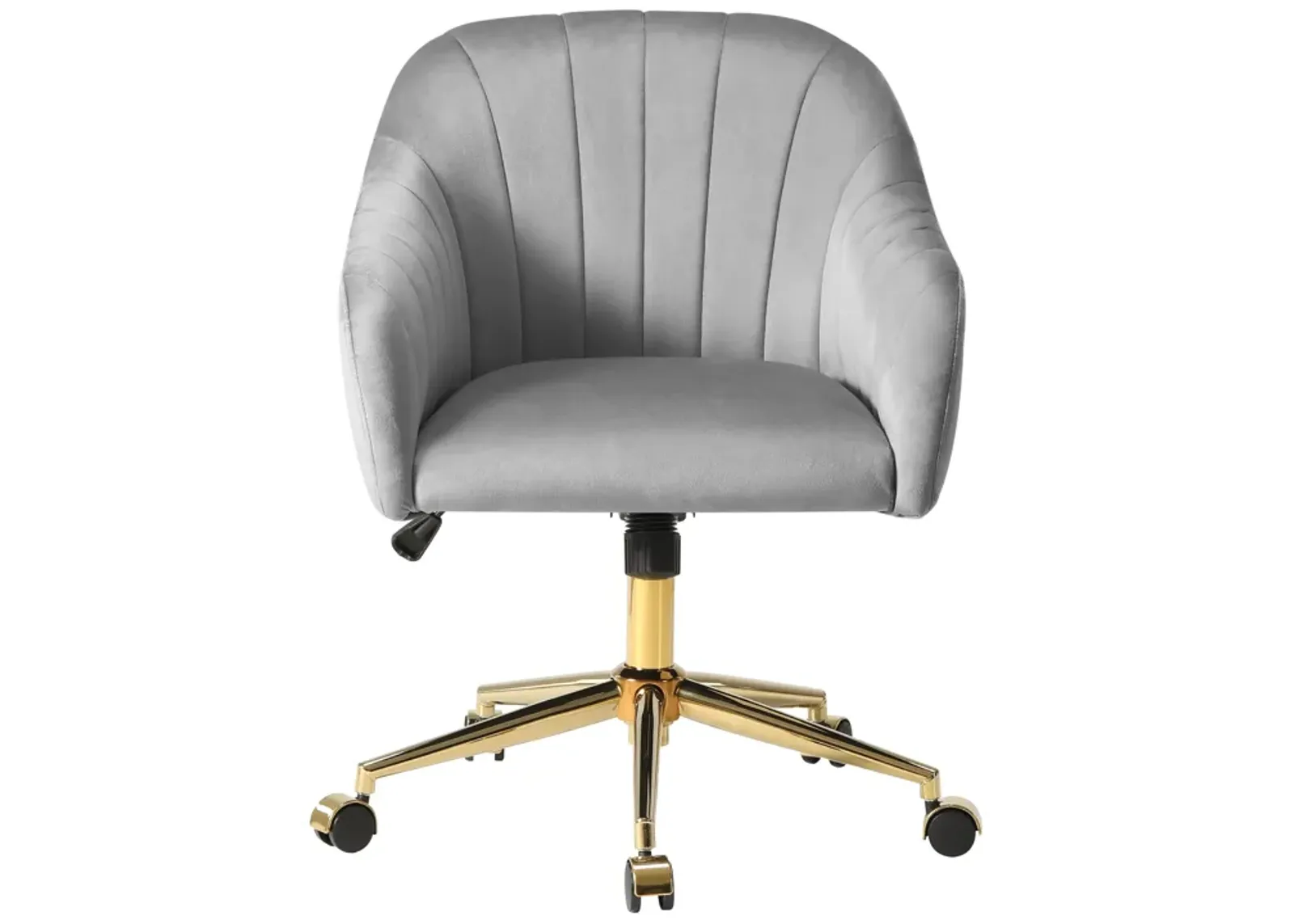 WestinTrends Upholstered Velvet Swivel Vanity Office Chair With Wheels