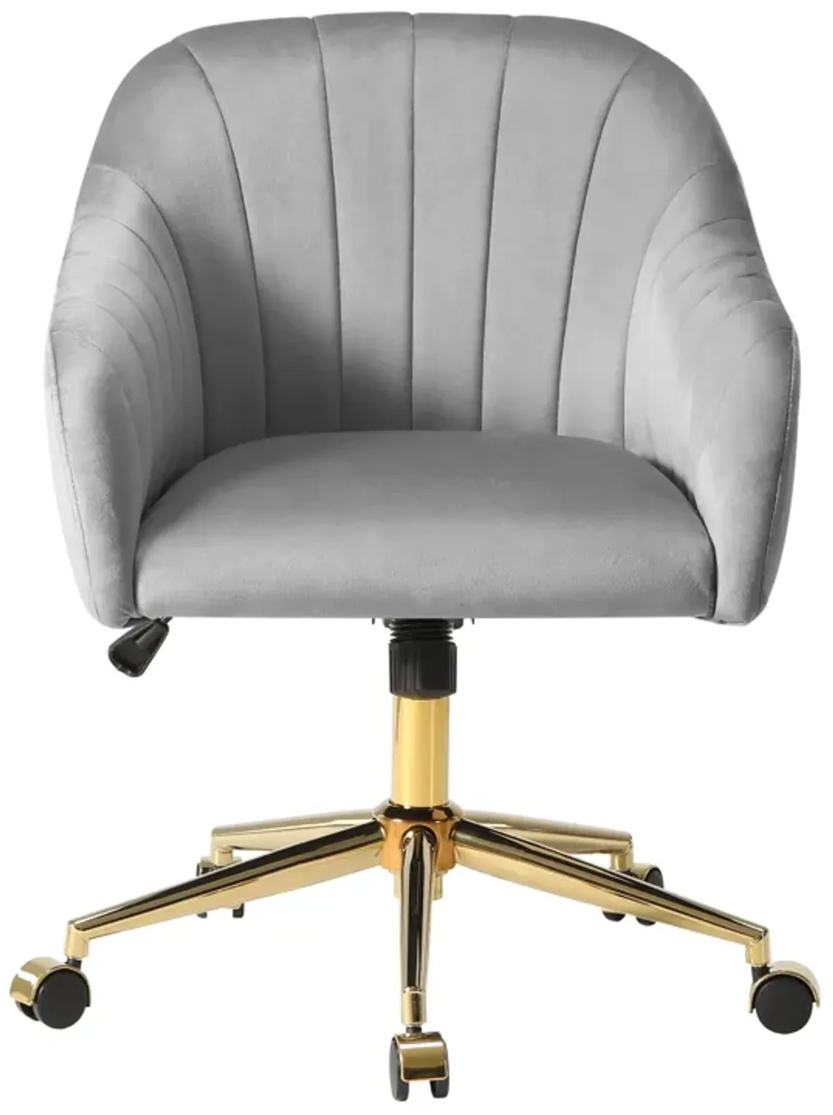 WestinTrends Upholstered Velvet Swivel Vanity Office Chair With Wheels