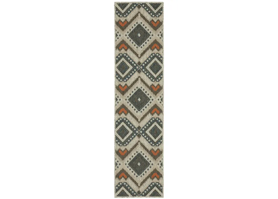 Latitude 1'10" x 7'6" Grey Rug