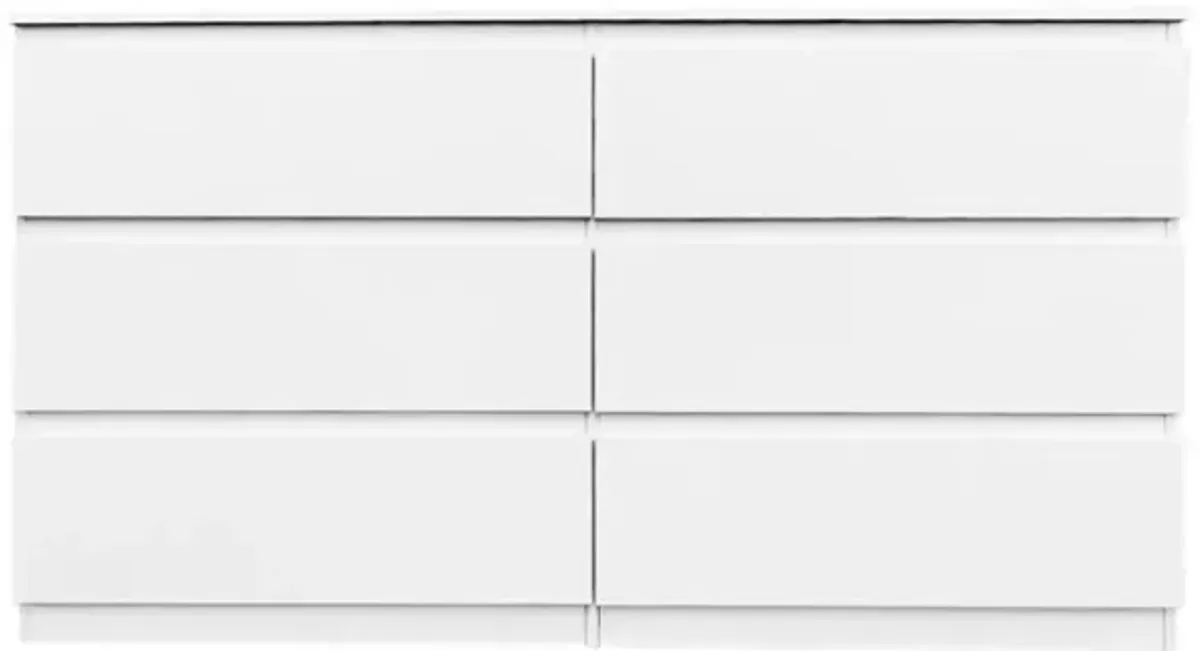 6 Drawer Double Dresser For Bedroom Living Room Hallway, White