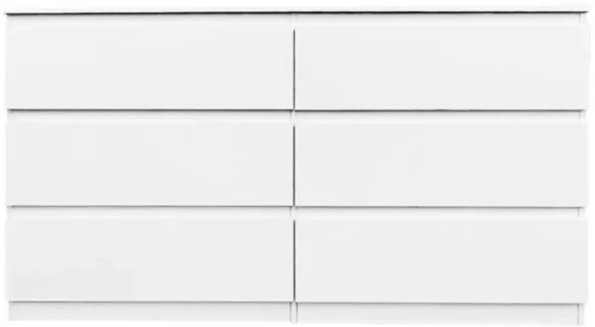 6 Drawer Double Dresser For Bedroom Living Room Hallway, White