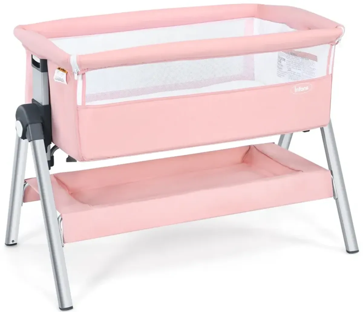 Portable Baby Bedside Sleeper with Adjustable Heights and Angle