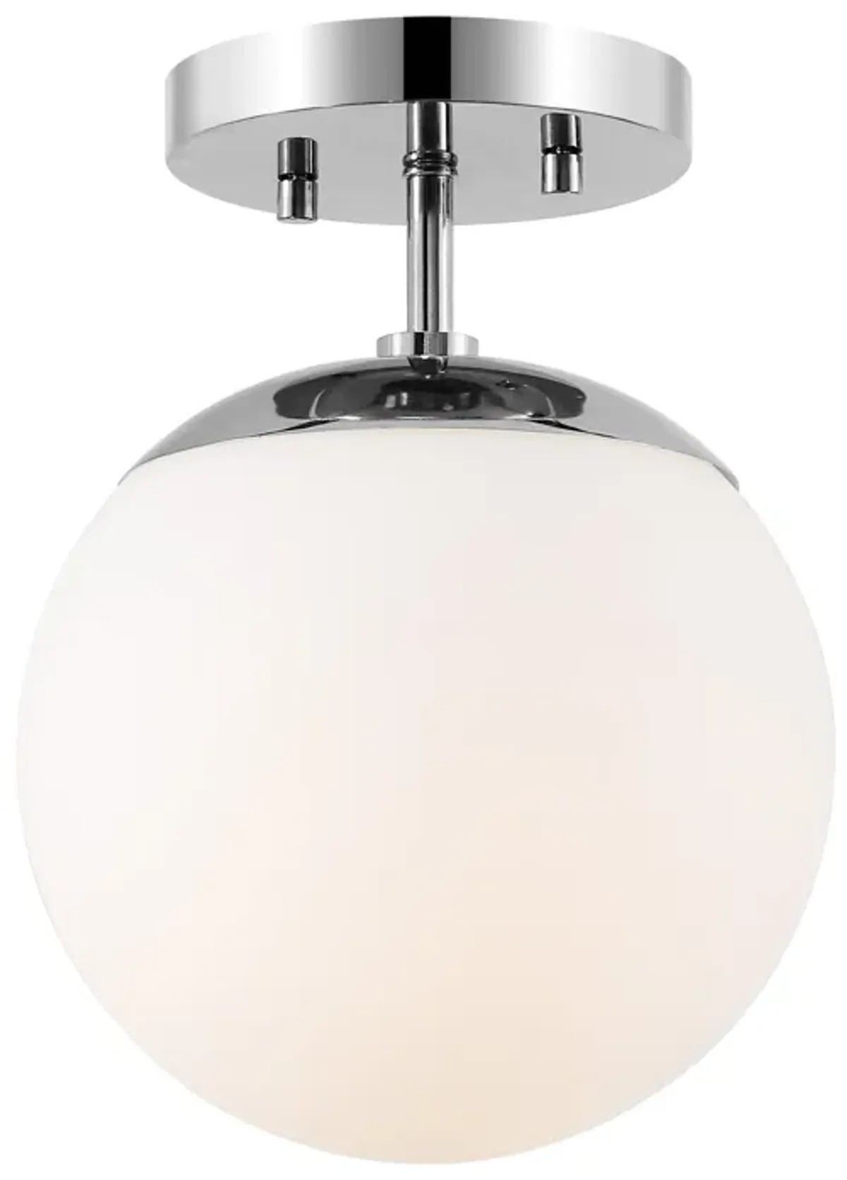 Marcel 1-Light Bohemian Farmhouse Iron/Frosted Glass LED Semi Flush Mount
