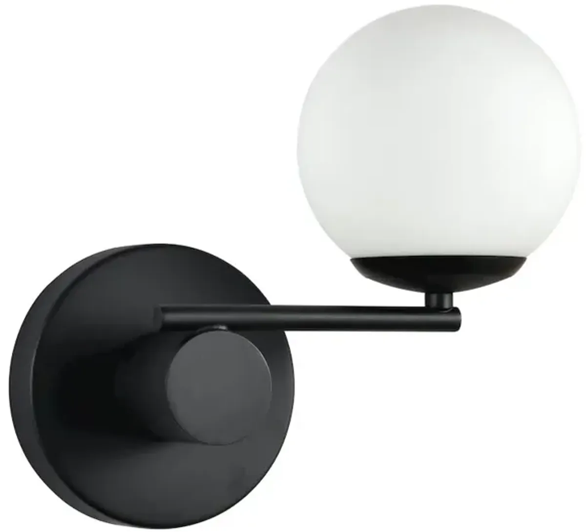 VONN Lighting Integrated LED Wall Sconce Light in Black with 1 Glass Shade