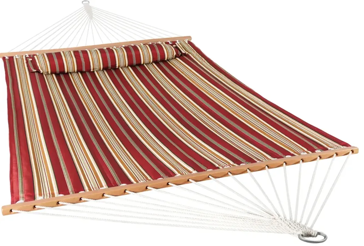 Sunnydaze Large Quilted Hammock with Spreader Bars and Pillow