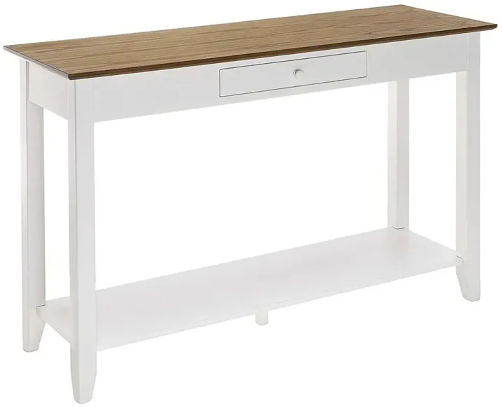 Convenience Concepts American Heritage 1 Drawer Console Table with Shelf, Driftwood/White