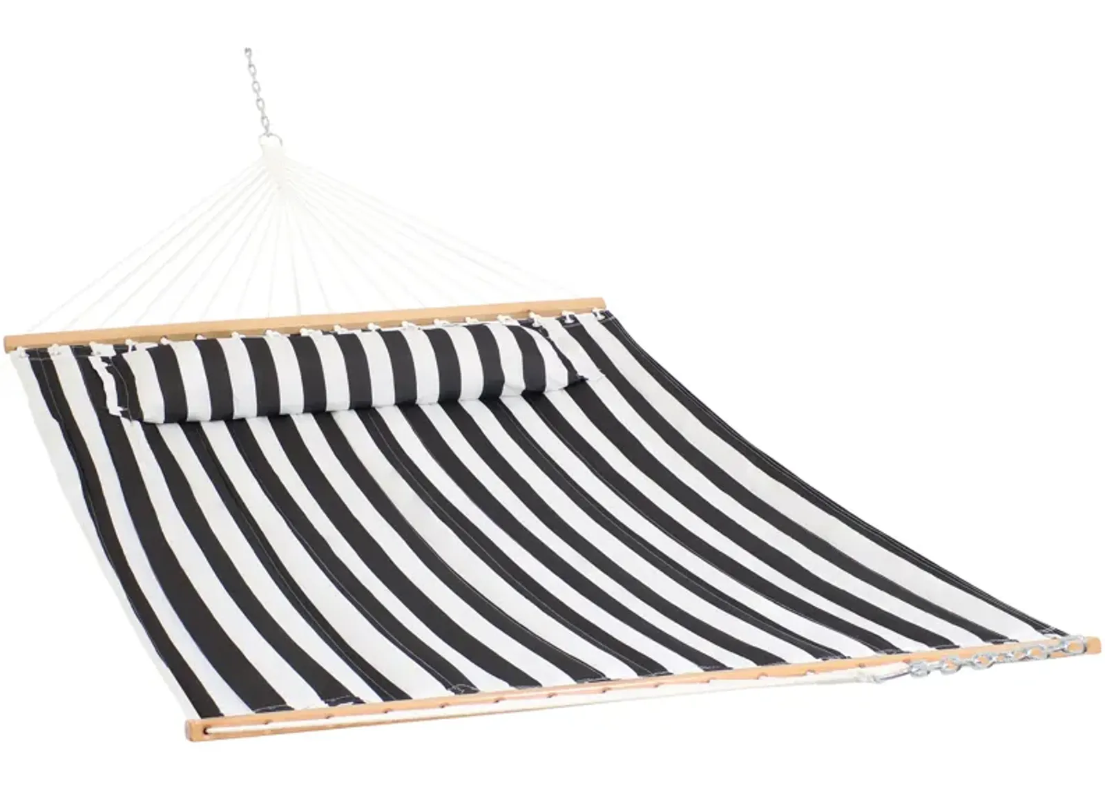 Sunnydaze Large Quilted Hammock with Spreader Bars and Pillow