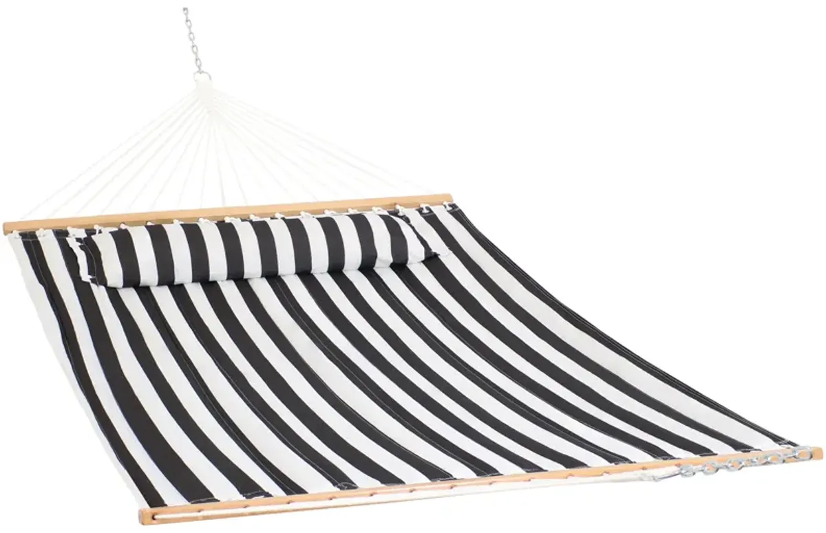 Sunnydaze Large Quilted Hammock with Spreader Bars and Pillow