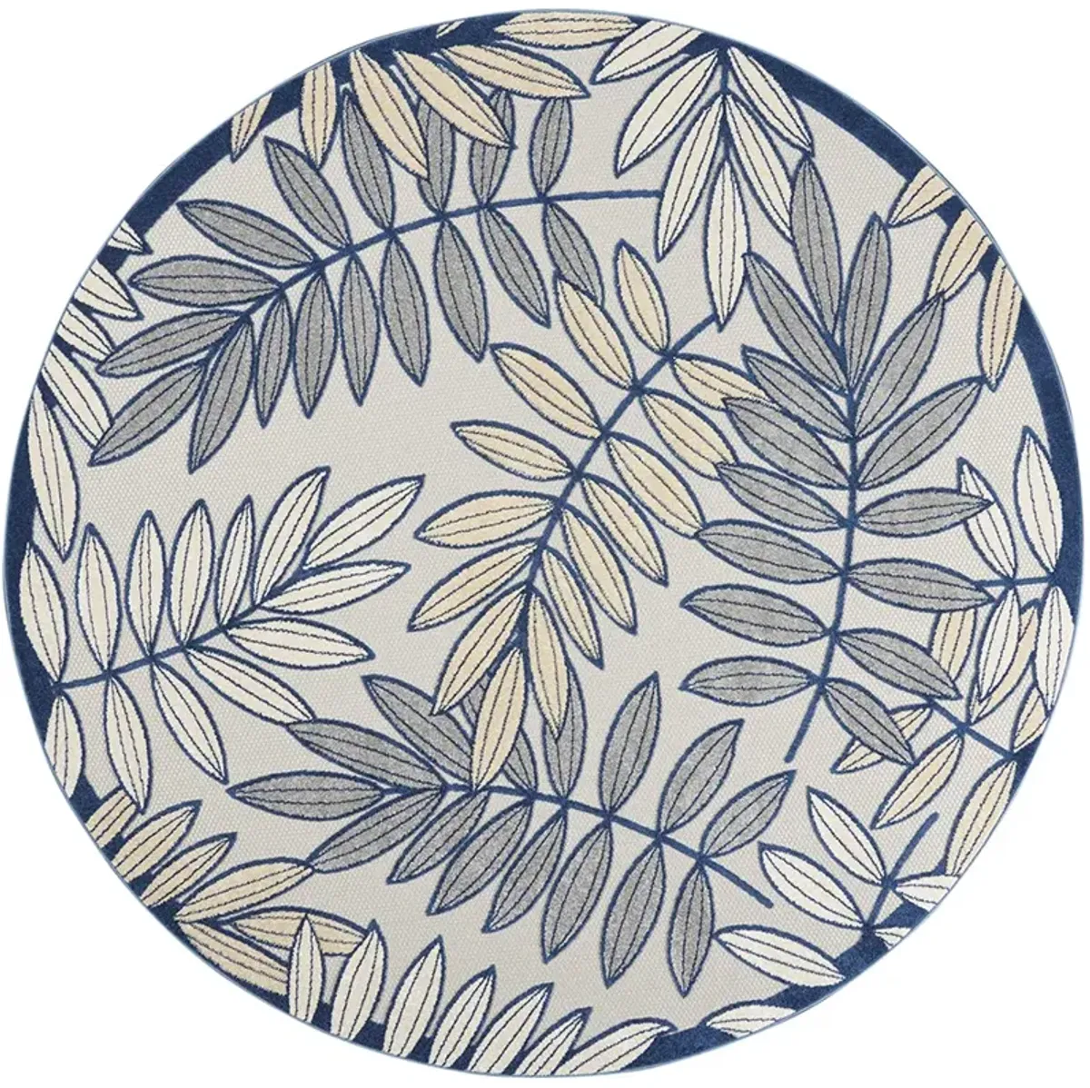 Aloha ALH18 Ivory/Navy 7'10" x Round Rug