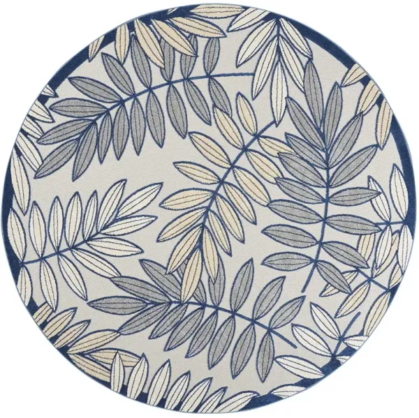 Aloha ALH18 Ivory/Navy 7'10" x Round Rug