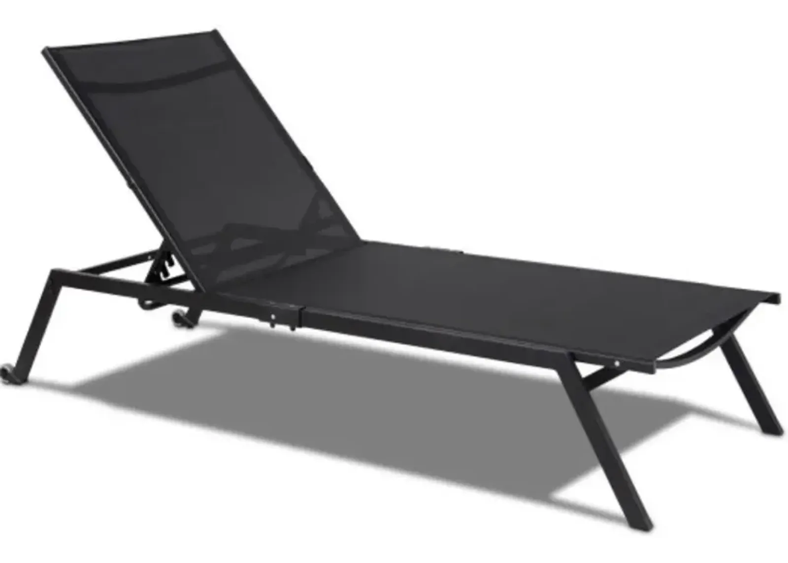 Outdoor Patio Height Adjustable Sling Armless Lounge Chaise