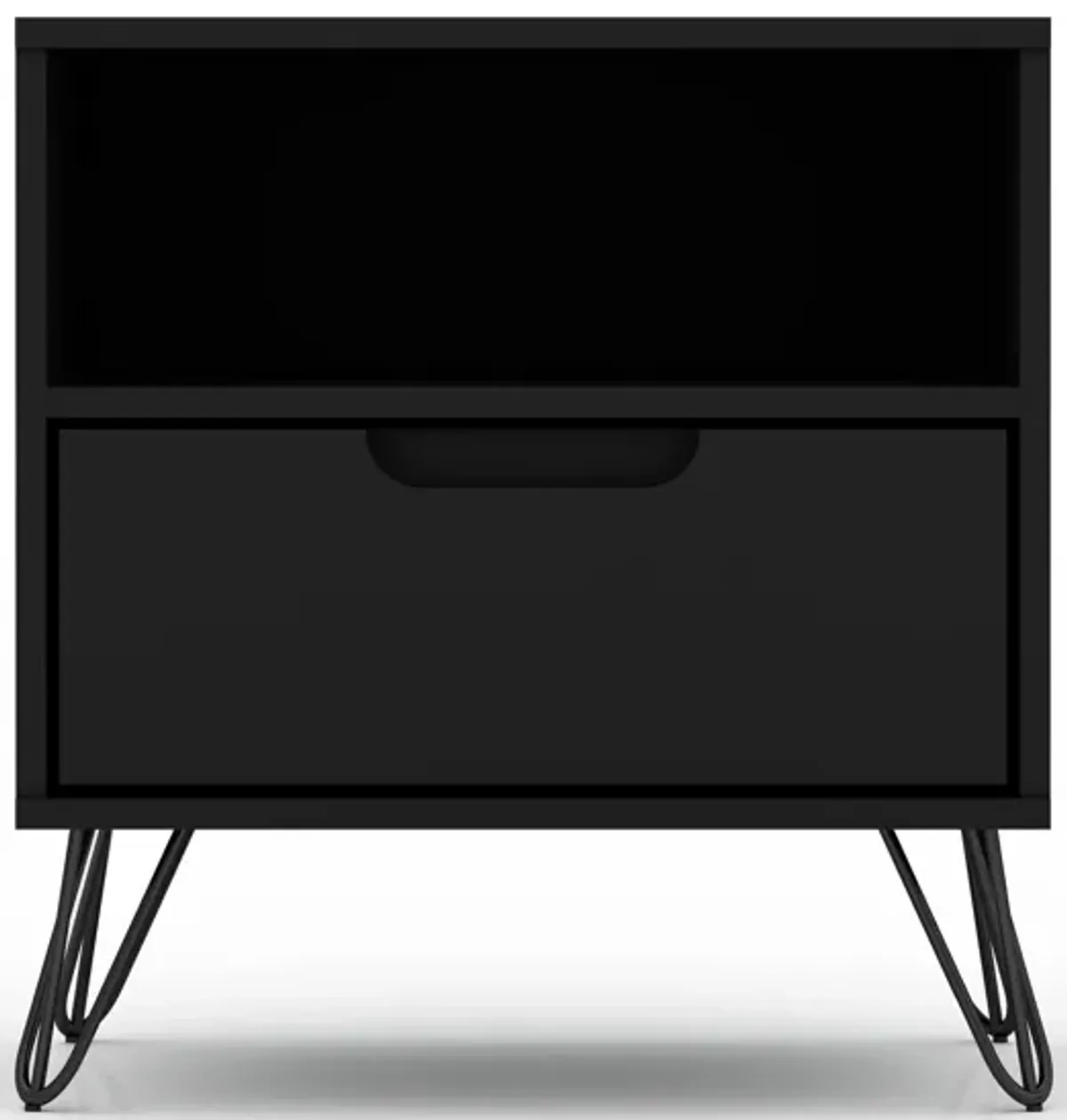 Rockefeller Black 1-Drawer Nightstands (Set of 2)