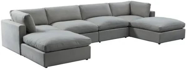 Rustic Manor Alissa Linen Sofas U-Chaise Sectional