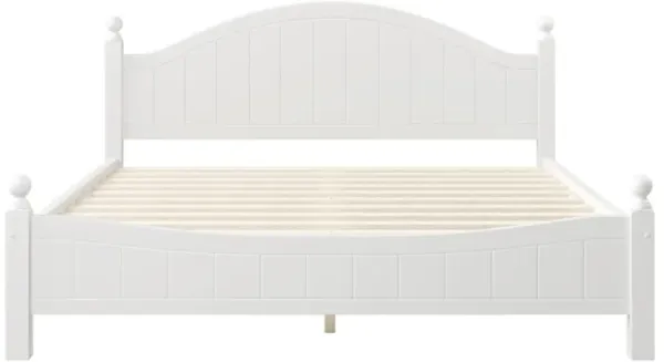 Traditional Concise Style Solid Wood Platform Bed, No Need Box Spring, King