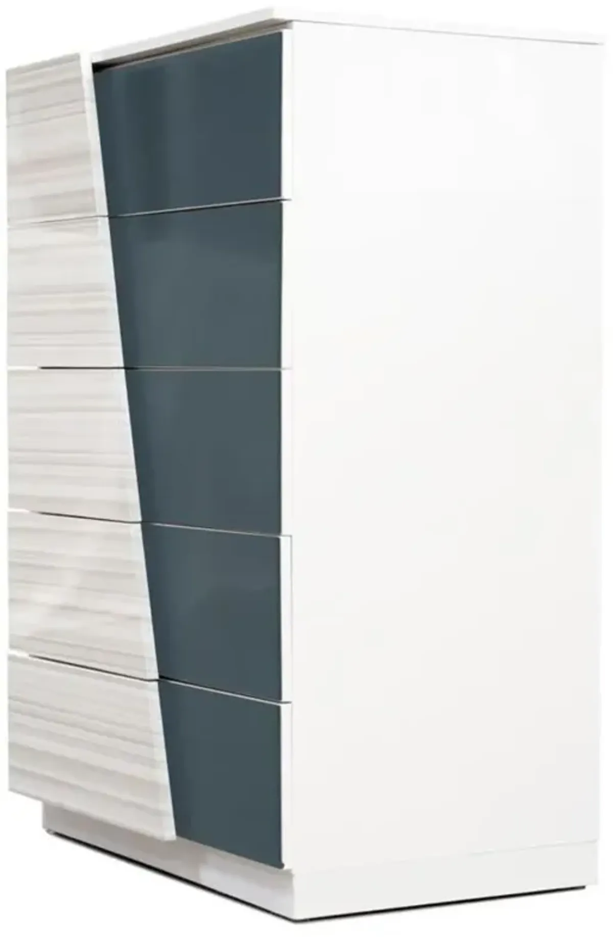 Best Master Furniture Best Master Manchester 5-Drawer Poplar Wood Bedroom Chest in Zebra/White