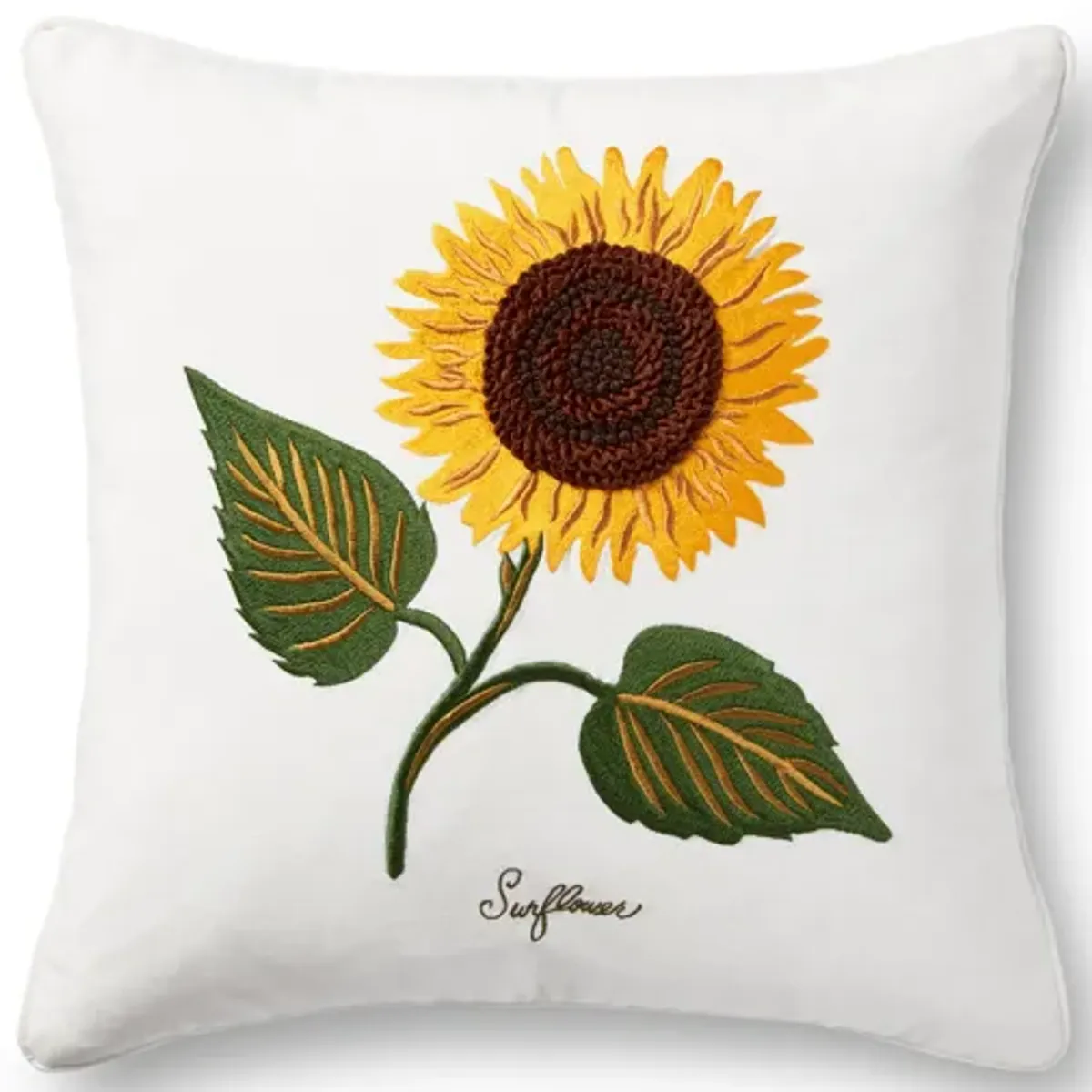 PRP0007 Beige/Multi 18"x18" Down Pillow by Rifle Paper Co. × Loloi