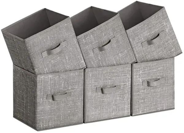 Closet Storage Cubes with Double Handles – Foldable Non-Woven Fabric Bins for Shelves, Bedroom, and Nursery Use