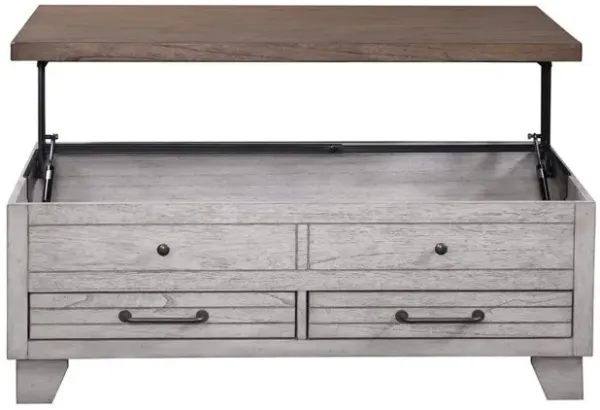 Bear Creek Lift Top Cocktail Table - Ivory