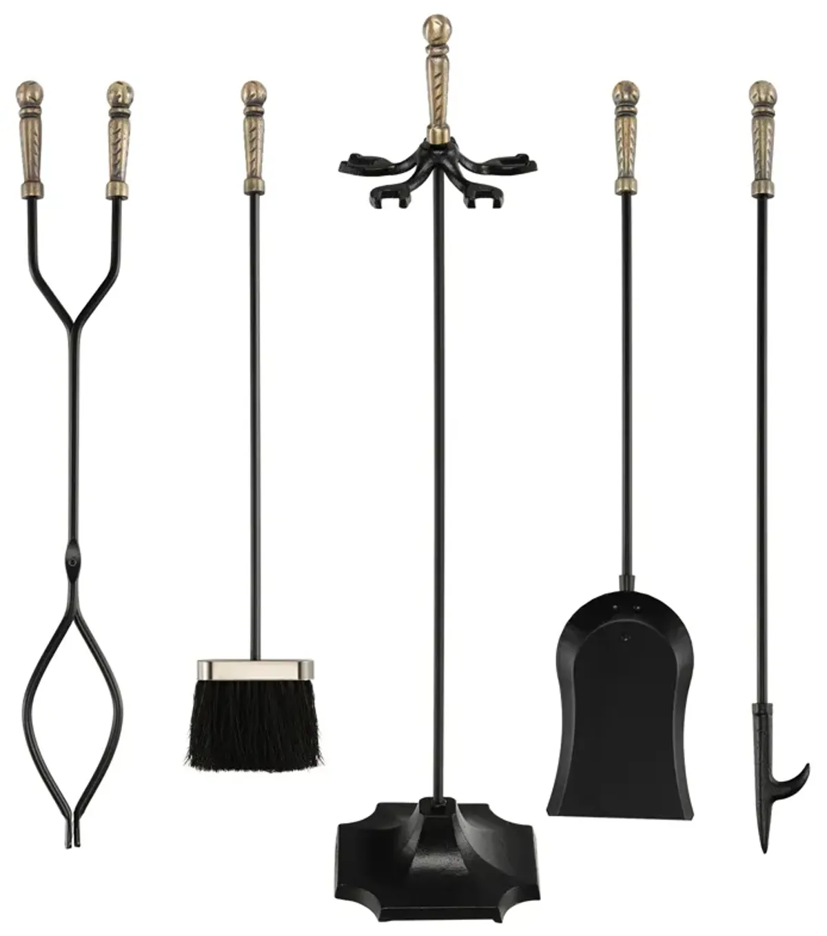 31 inch 5 Pieces Metal Fireplace Tool Set with Stand