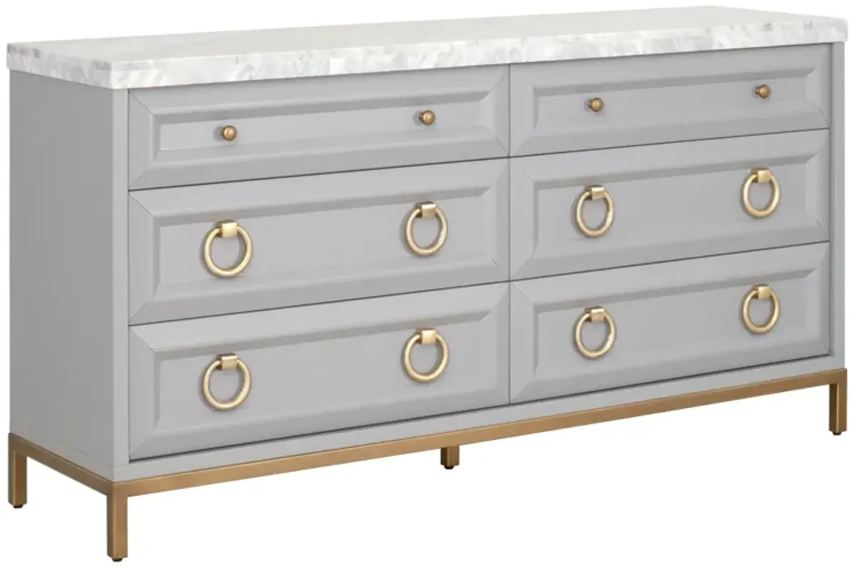 Dove Gray 6-Drawer Double Dresser