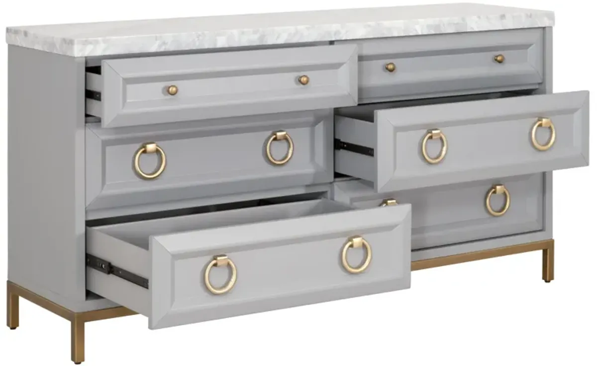 Dove Gray 6-Drawer Double Dresser