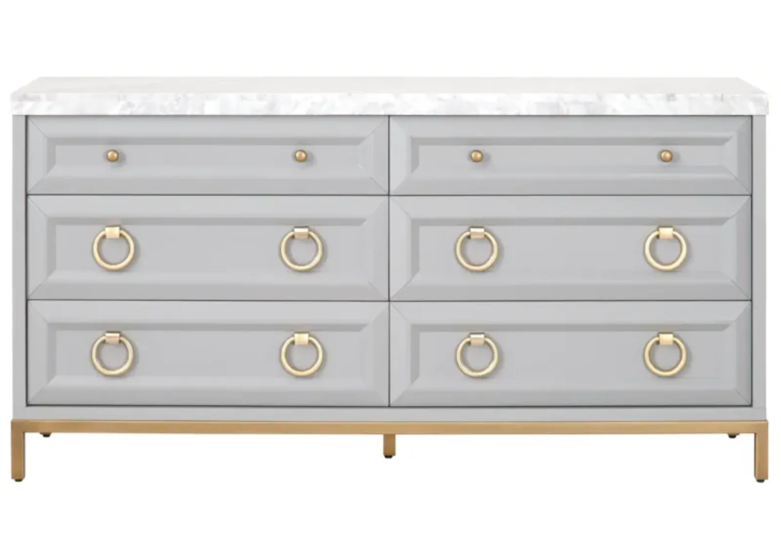 Dove Gray 6-Drawer Double Dresser