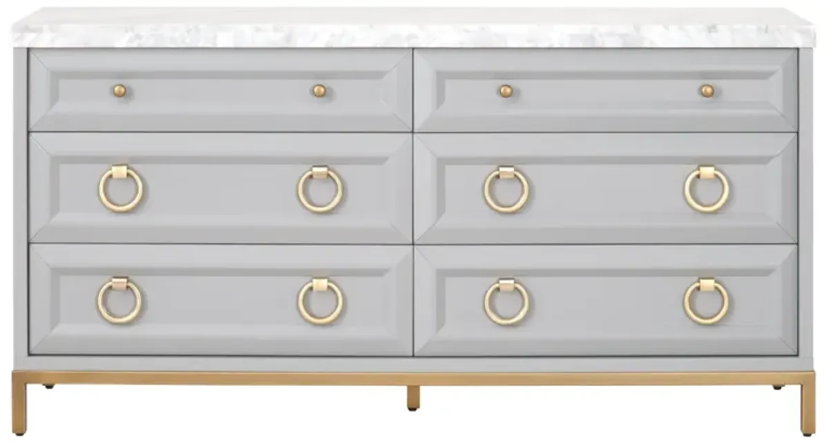 Dove Gray 6-Drawer Double Dresser