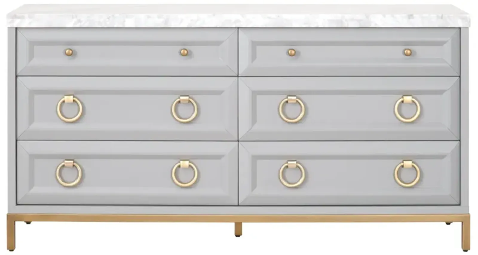 Dove Gray 6-Drawer Double Dresser