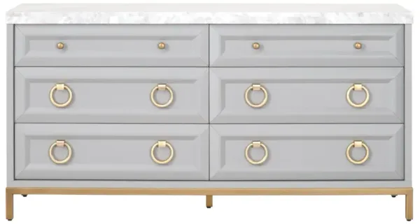 Dove Gray 6-Drawer Double Dresser