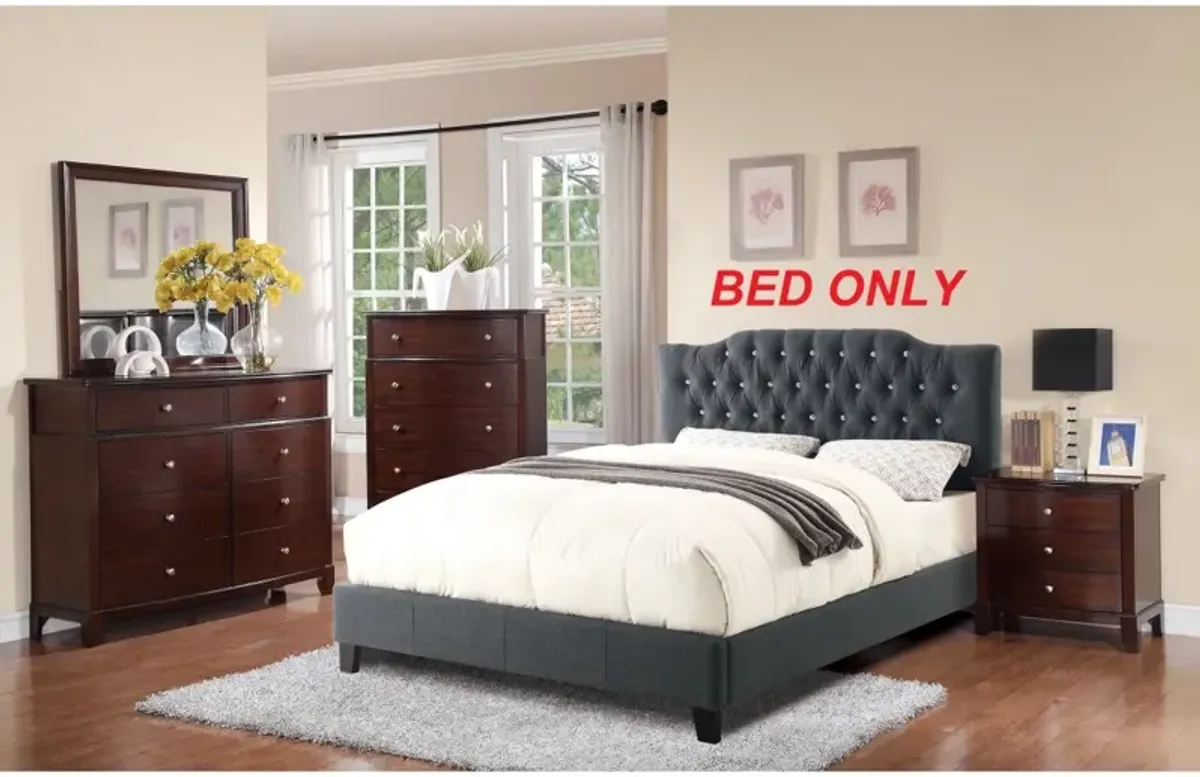 Modern Gorgeous Polyfiber Tufted Queen Size Bed 1 Piece Bed Frame Upholstered Headboard