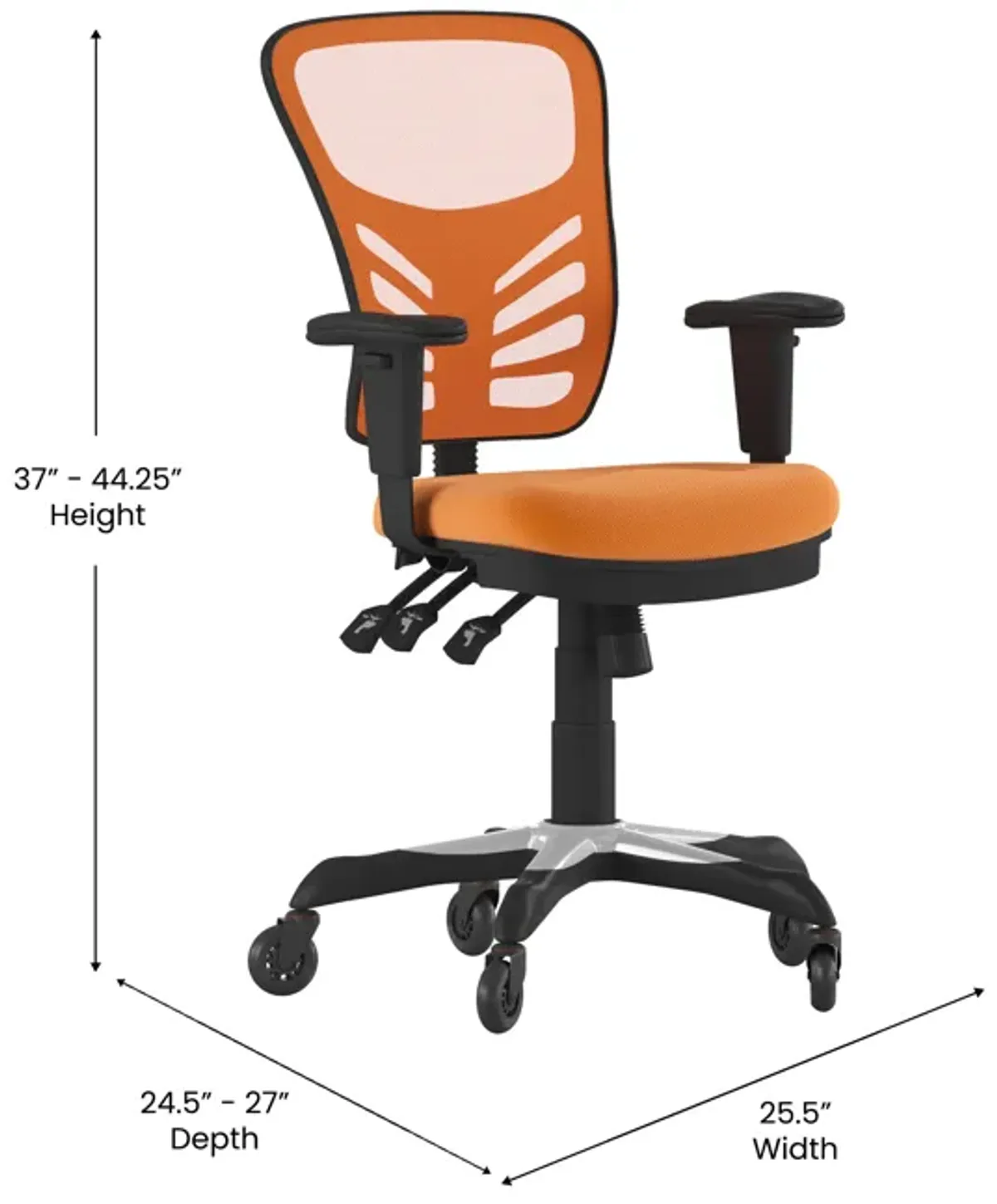 Nicholas Mid-Back   Mesh Multifunction Executive Swivel Ergonomic Office Chair with Adjustable Arms and Transparent Roller Wheels