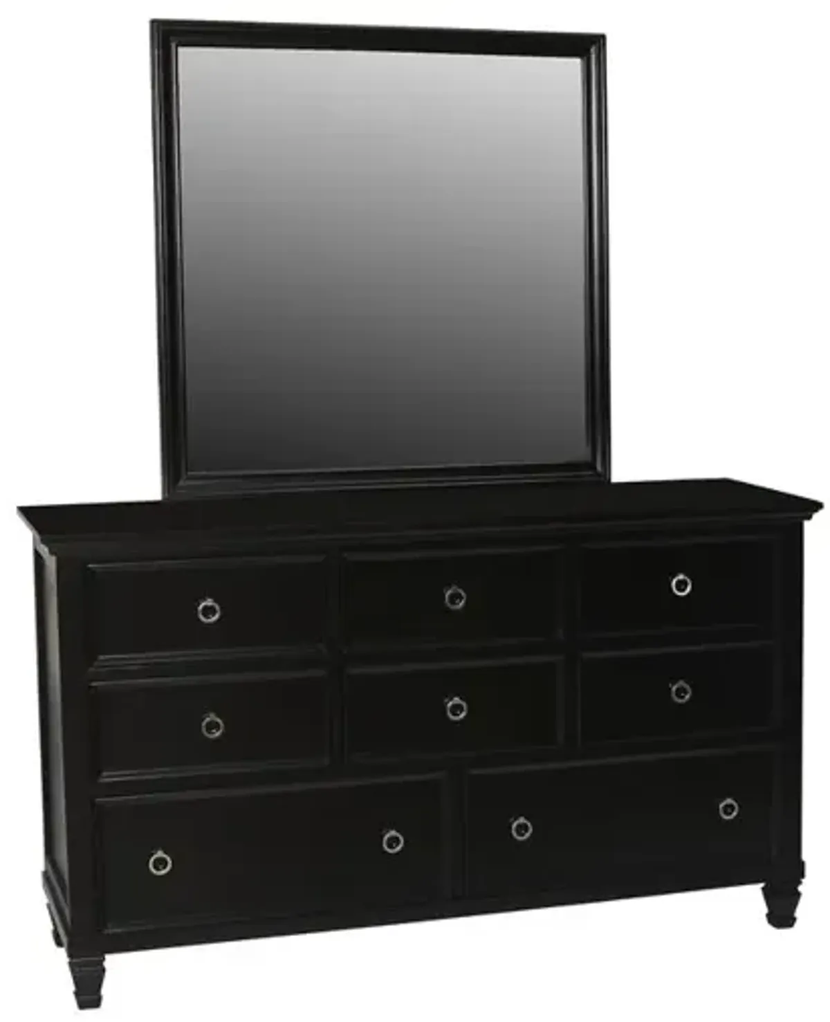 New Classic Furniture Furniture Tamarack Solid Wood 8-Drawer Dresser in Black