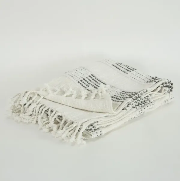 Gray/Natural 50" x 60" Throw Blanket, Artisanal