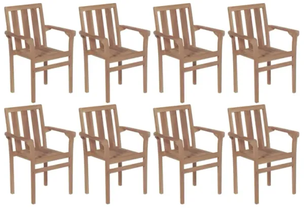 vidaXL Stackable Garden Chairs 8 pcs Solid Teak Wood