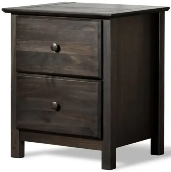 Hivvago Farmhouse Solid Pine Wood 2 Drawer Nightstand