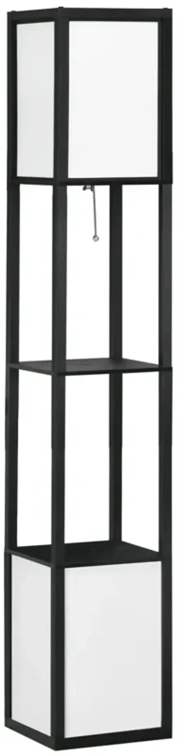 HOMCOM Modern Floor Lamp w/ 2 Light, Standing Lamp for Living Room, White