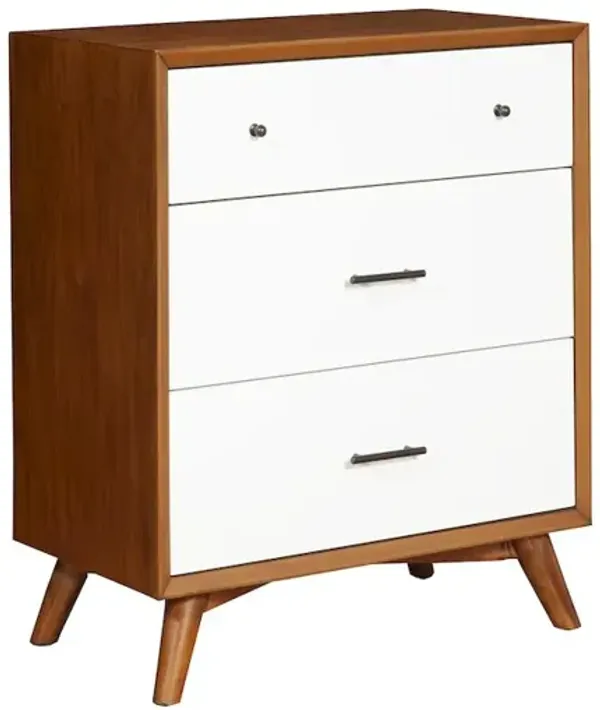 Flynn 3 Drawer Two Tone Small Chest, Acorn/White