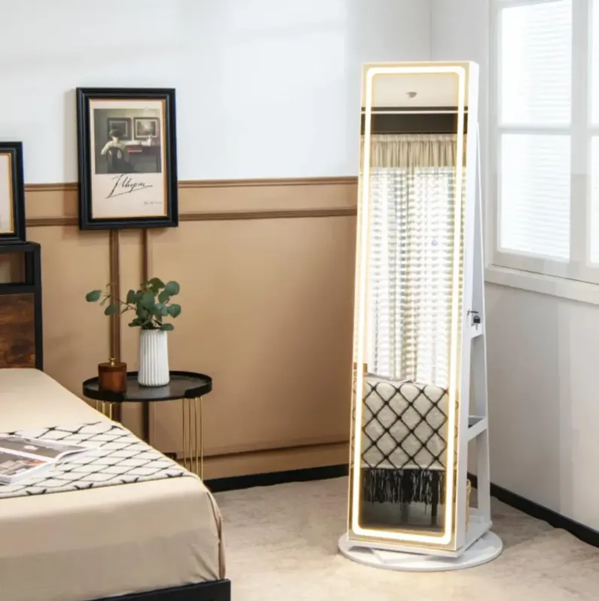 Hivvago Standing Jewelry Cabinet with Adjustable LED Lights