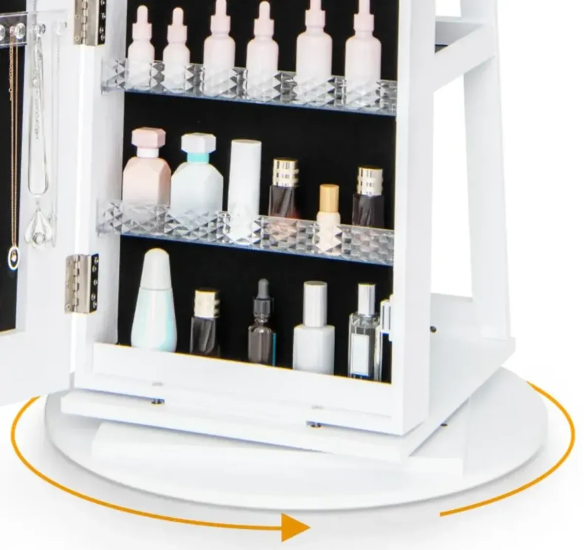 Hivvago Standing Jewelry Cabinet with Adjustable LED Lights