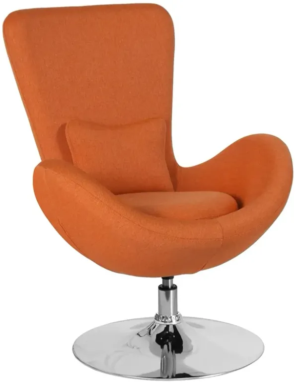 Flash Furniture Egg Series Orange Fabric Side Reception Chair