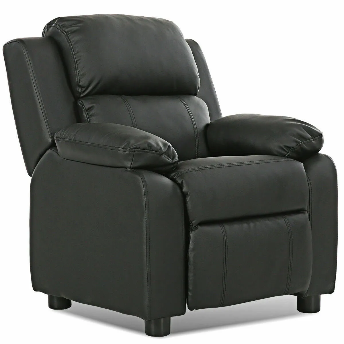 Kids Deluxe Headrest  Recliner Sofa Chair with Storage Arms