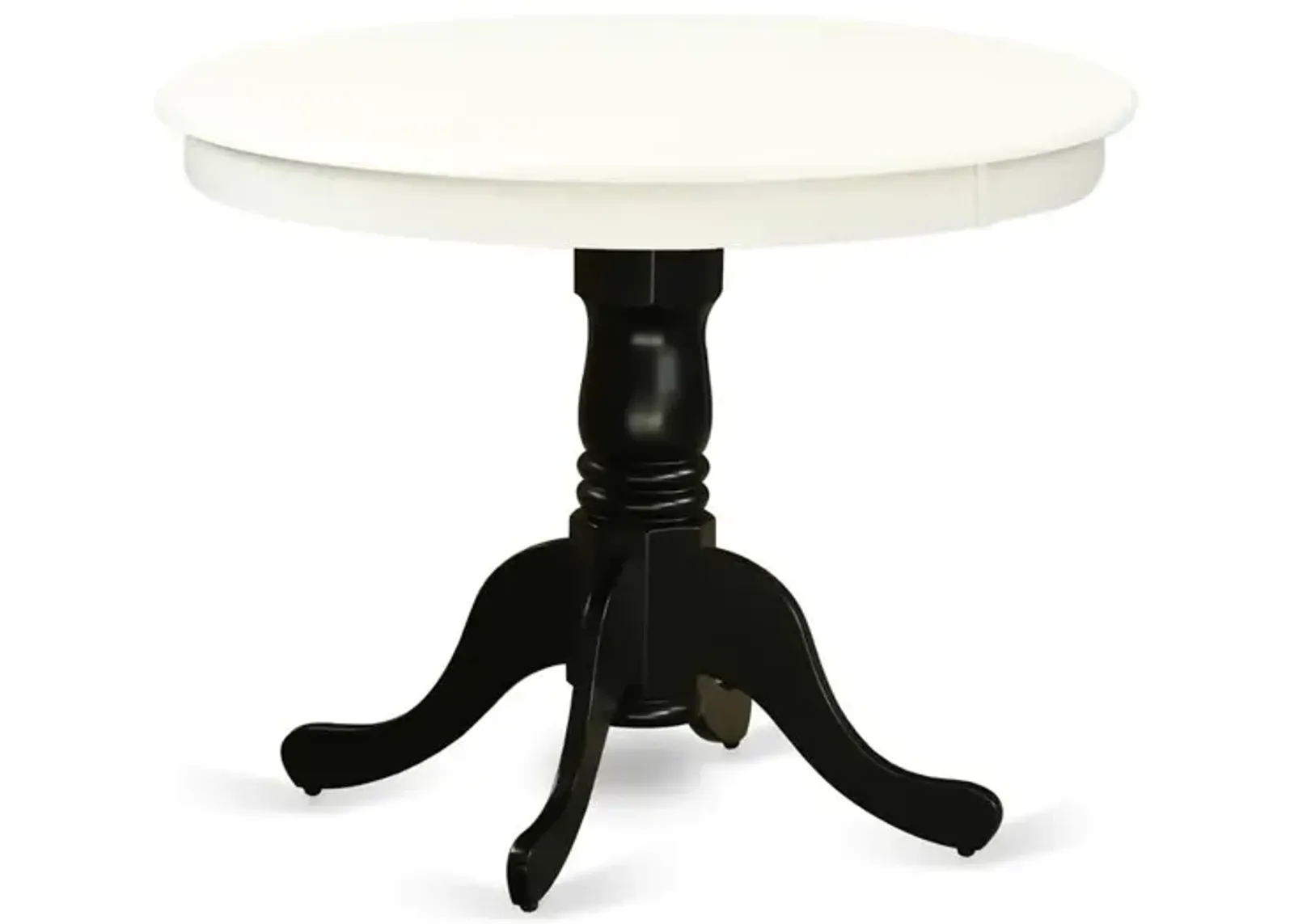 East West Furniture Dining Table Linen White & Black, ANT-LBK-TP