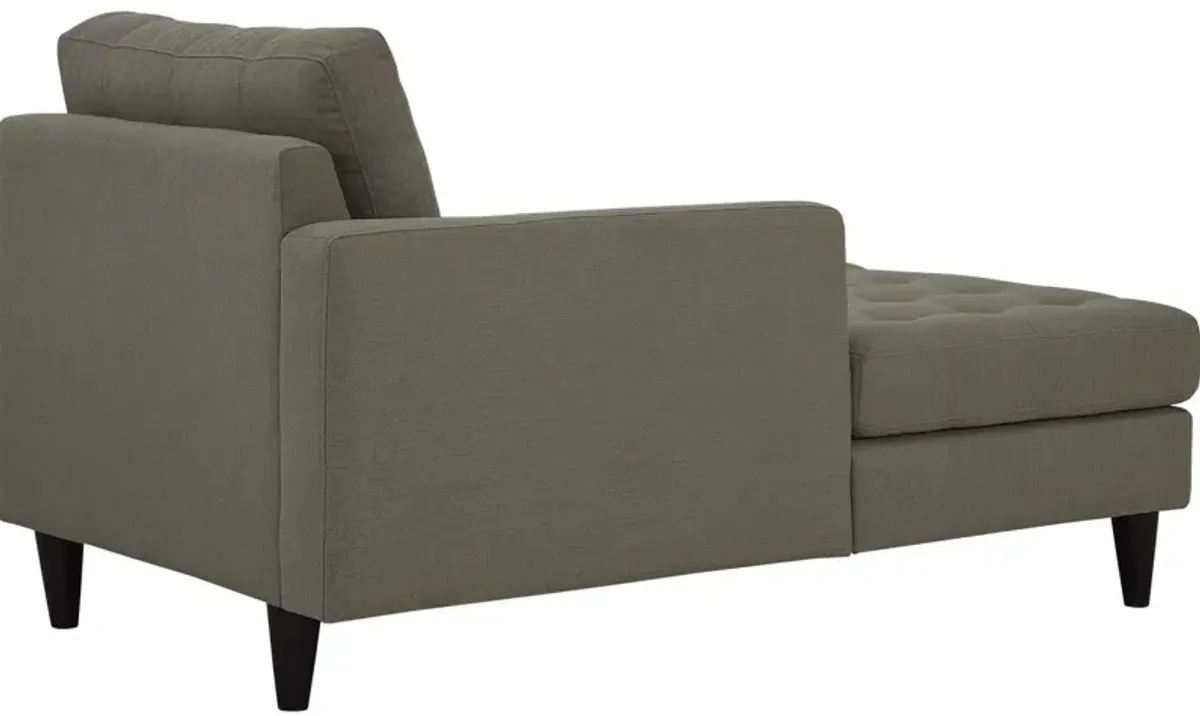 Modway Empress Mid-Century Modern Upholstered Fabric Corner Sofa In Oatmeal