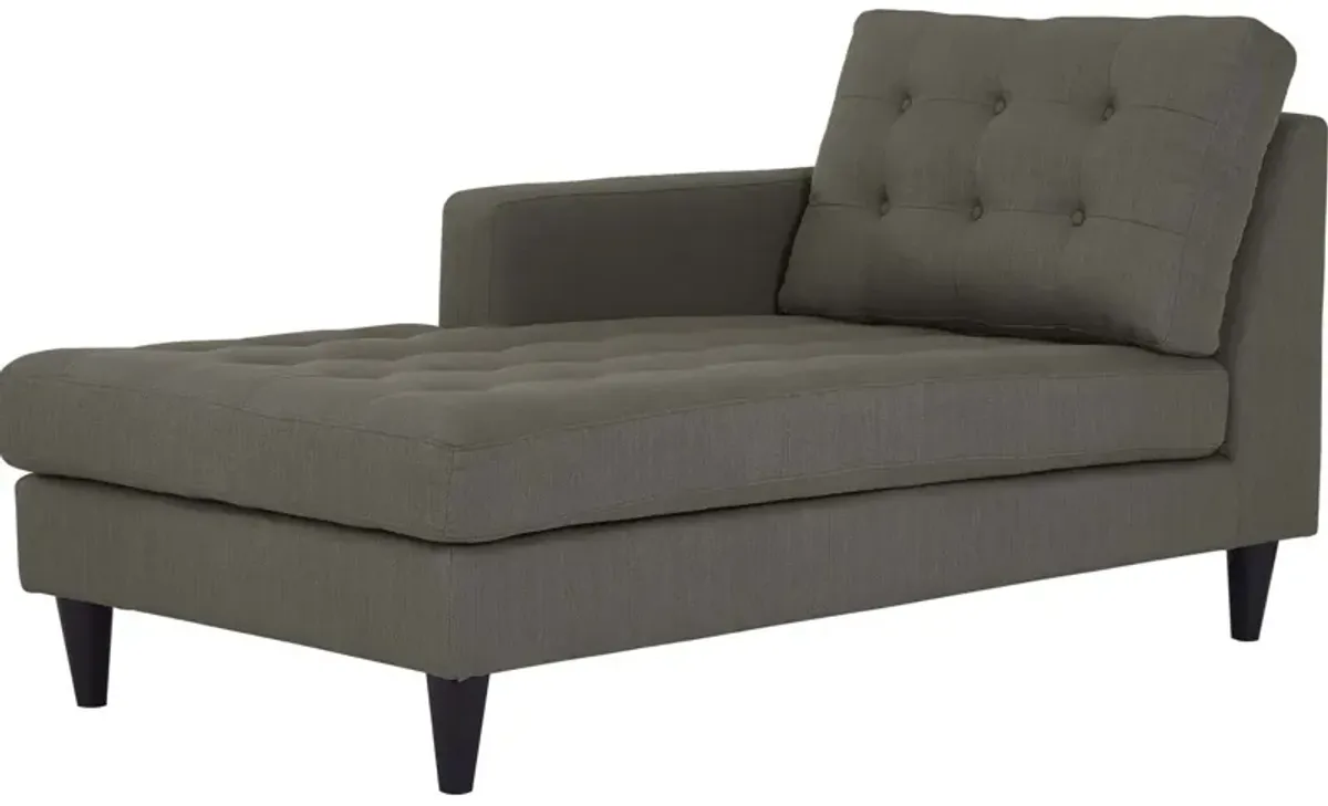 Modway Empress Mid-Century Modern Upholstered Fabric Corner Sofa In Oatmeal