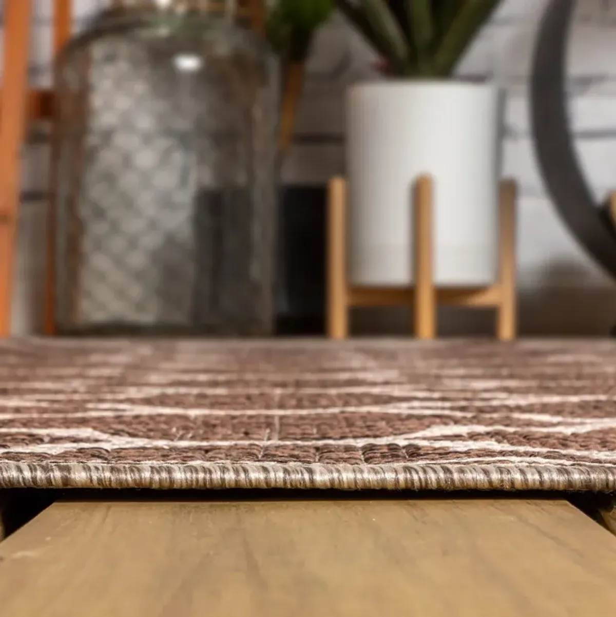 Trebol Moroccan Trellis Textured Weave Indoor/Outdoor Area Rug