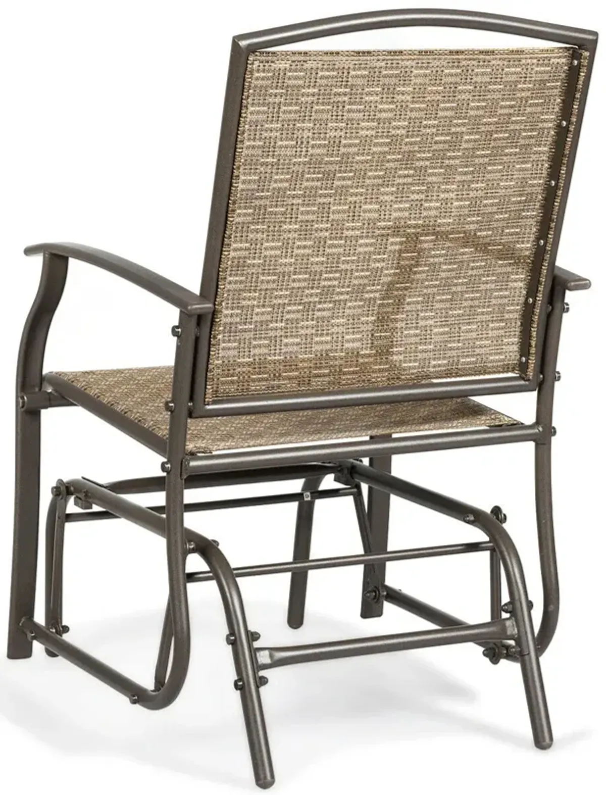 2 Pieces Patio Swing Single Glider Chair Rocking Seating