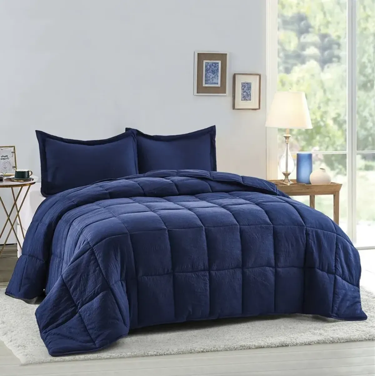 Hivvago 3 Piece Microfiber Reversible Comforter Set