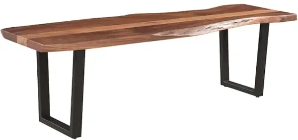 Taran Designs Oren 66 Live Edge Solid Wood Dining Bench